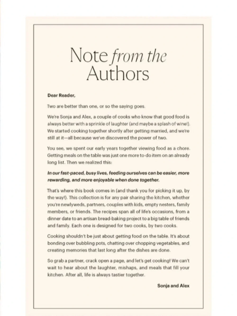 A Couple Cooks: 100 Recipes to Cook Together — Authors Sonja and Alex Overhiser